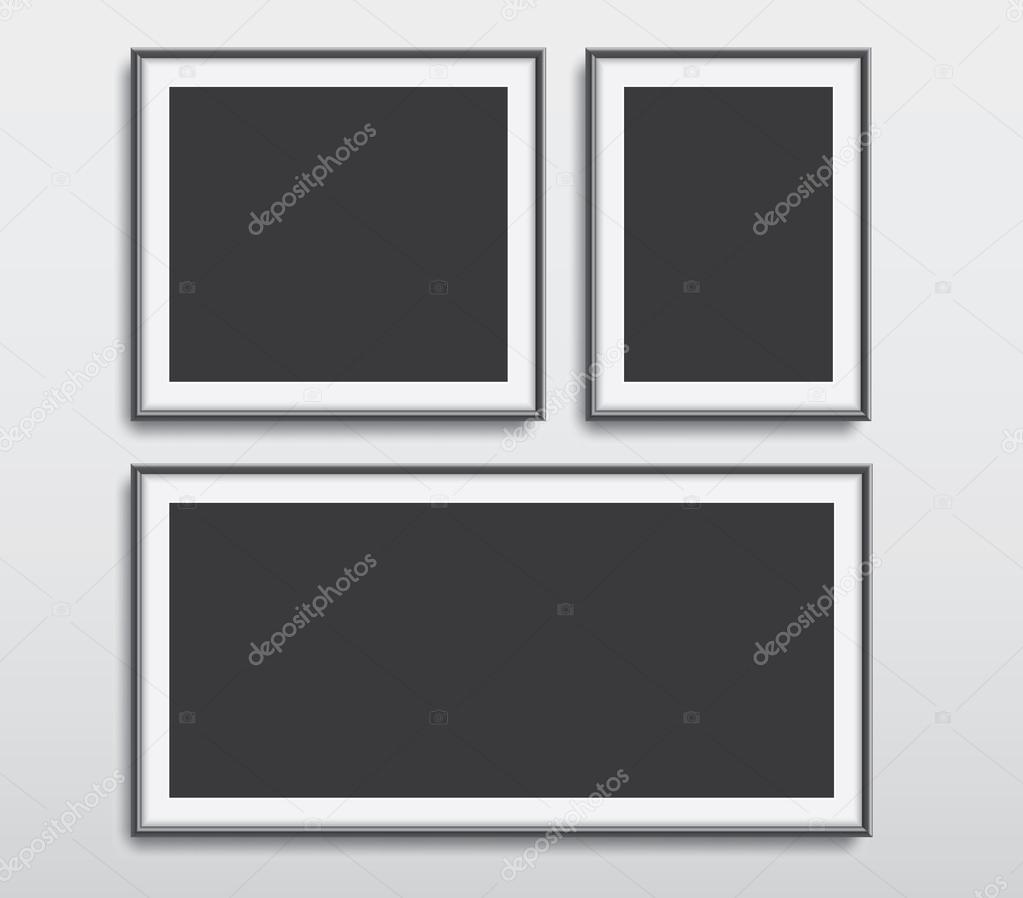 Realistic picture frames vector set illustration background