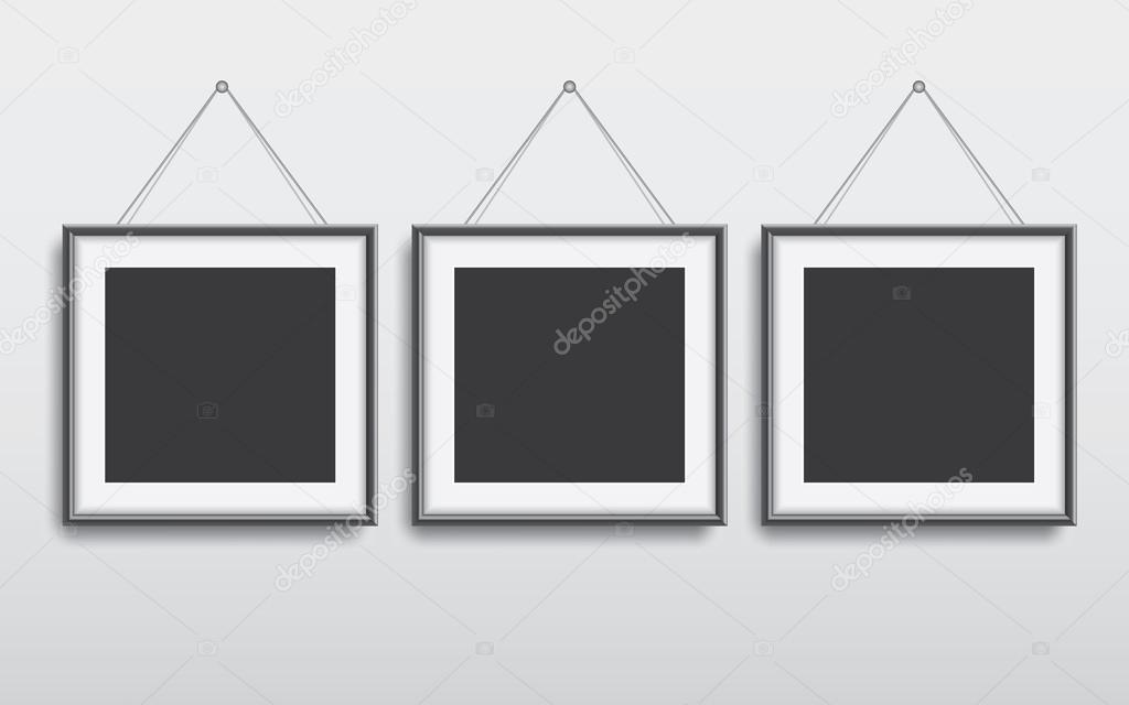 Realistic picture frames vector set illustration background