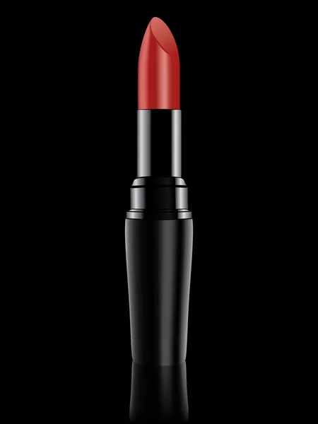 Rossetto rosso vettoriale su illustrazione nera — Vettoriale Stock