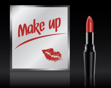 Ruj tarafından ayna üzerinde yazılı makyaj, vektör