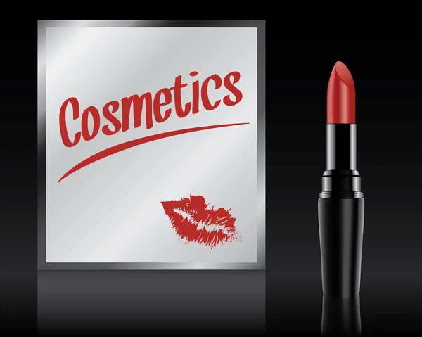 Cosmetics written on mirror by lipstick, vector — Stock Vector