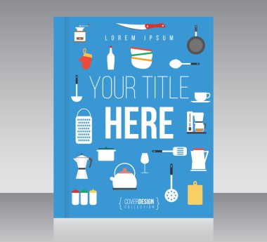 Cover design vector template, minimal style clipart