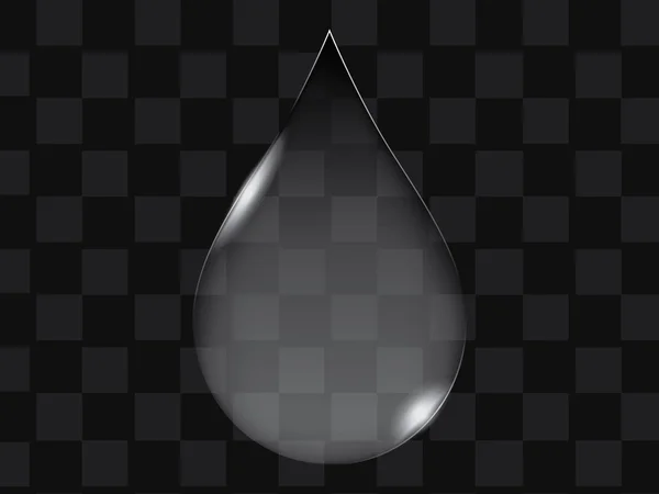 Διάνυσμα σταγόνα νερό διαφανές γυαλί ή το κουμπί — Διανυσματικό Αρχείο