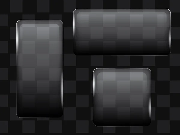 Boîtes ou boutons en verre transparent vectoriel — Image vectorielle
