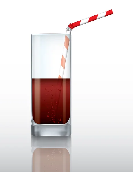 Vector glas van drinken en drinken stro — Stockvector