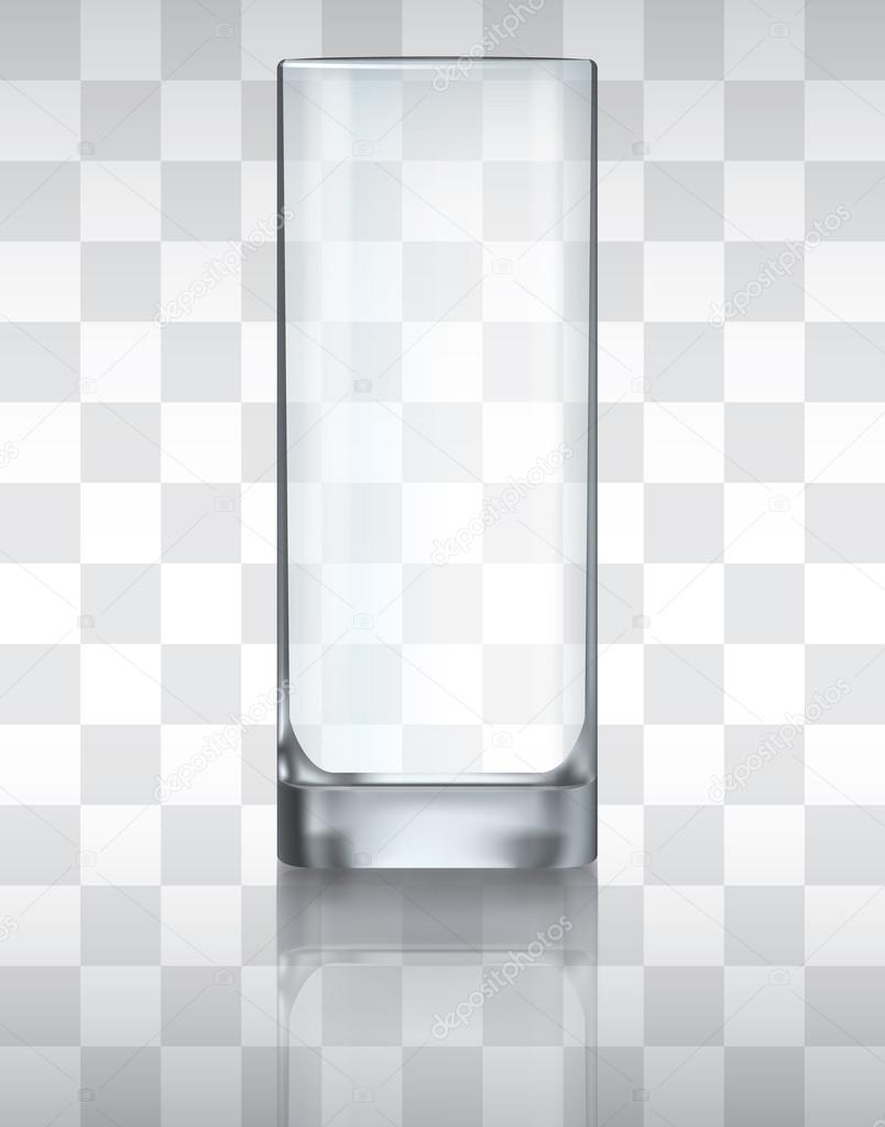 Empty drinking glass transparent vector
