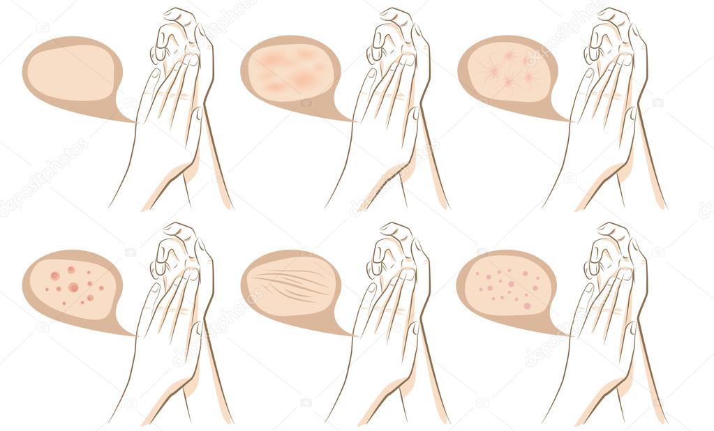 Hands concept of anti aging procedures on skin