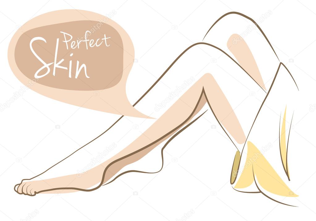 Perfect skin woman legs, vector