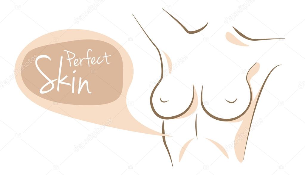 Perfect skin woman body, vector