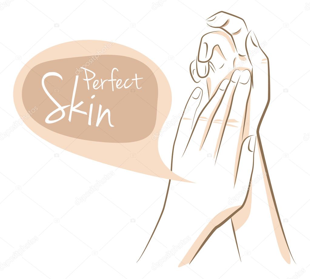 Perfect skin woman hands, vector