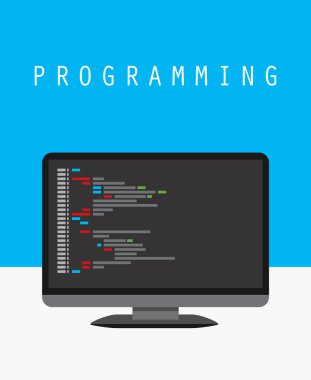 Programming and coding concept, website development clipart svg vector 