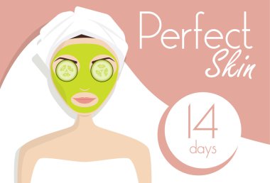 Mükemmel cilt tedavi illüstrasyon güzellik vektör