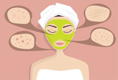 Cilt sorunları, vektör çizim için maske