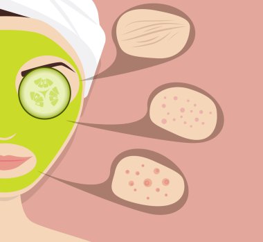 Cilt sorunları vektör çizim için maske