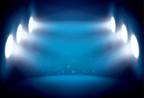 Verlichte podium met schilderachtige lichten vector achtergrond — Stockvector