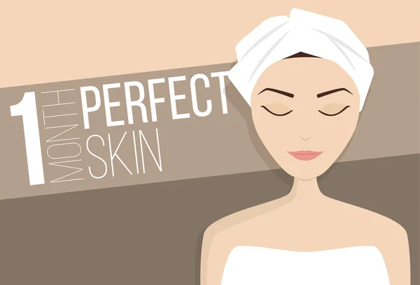 Perfekte Hautbehandlung Illustration Schönheit Vektor — Stockvektor