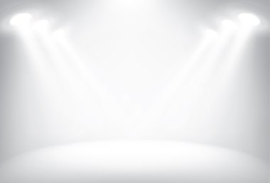 Illuminated stage with scenic lights vector background clipart