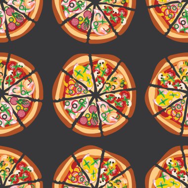 Pizza sorunsuz duvar kağıdı vektör çizim