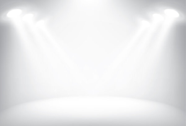 Illuminated stage with scenic lights vector background