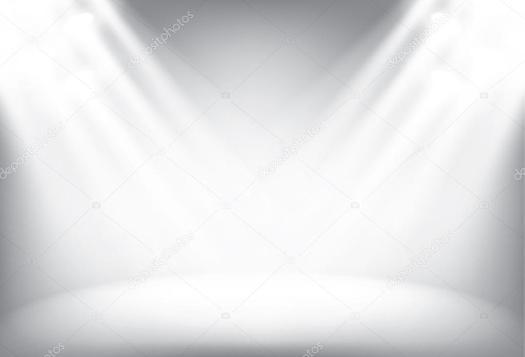 Illuminated stage with scenic lights vector background