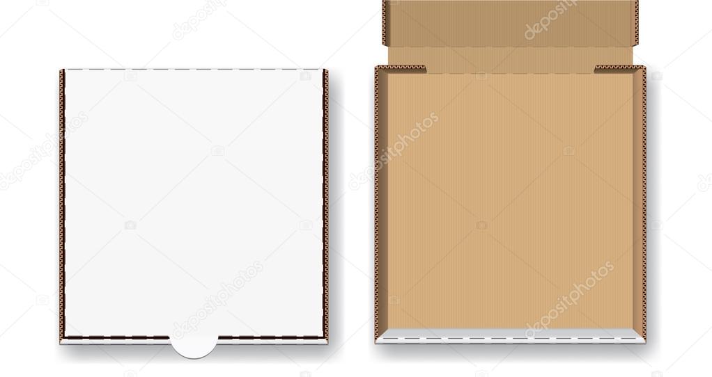 Closed and open pizza box, vector illustration Stock Vector by  ©leszekglasner 75816871