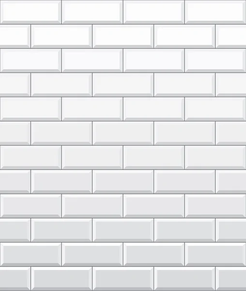 완벽 한 흰색 벽돌 벽 패턴 벡터 벽지 — 스톡 벡터