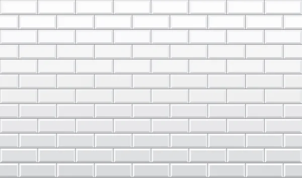완벽 한 흰색 벽돌 벽 패턴 벡터 벽지 — 스톡 벡터