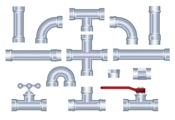 Piezas de construcción de tuberías de PVC vector — Archivo Imágenes Vectoriales