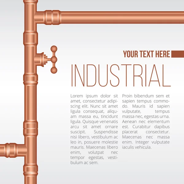 Ilustração de fundo do vetor, construção de tubulação de latão — Vetor de Stock