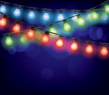 Noel çelenk ışık parlayan illüstrasyon vektör