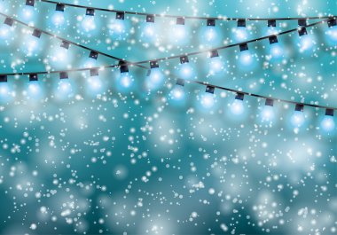Christmas garlands glowing lights vector illustration clipart