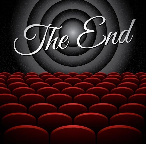 The End on vintage cinema screen vector illustration — Stock Vector
