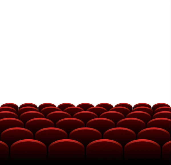 Asientos rojos para cine o teatro, fondo vectorial — Vector de stock