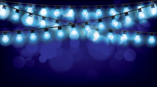 Natal guirlandas brilhando luzes vetor ilustração — Vetor de Stock