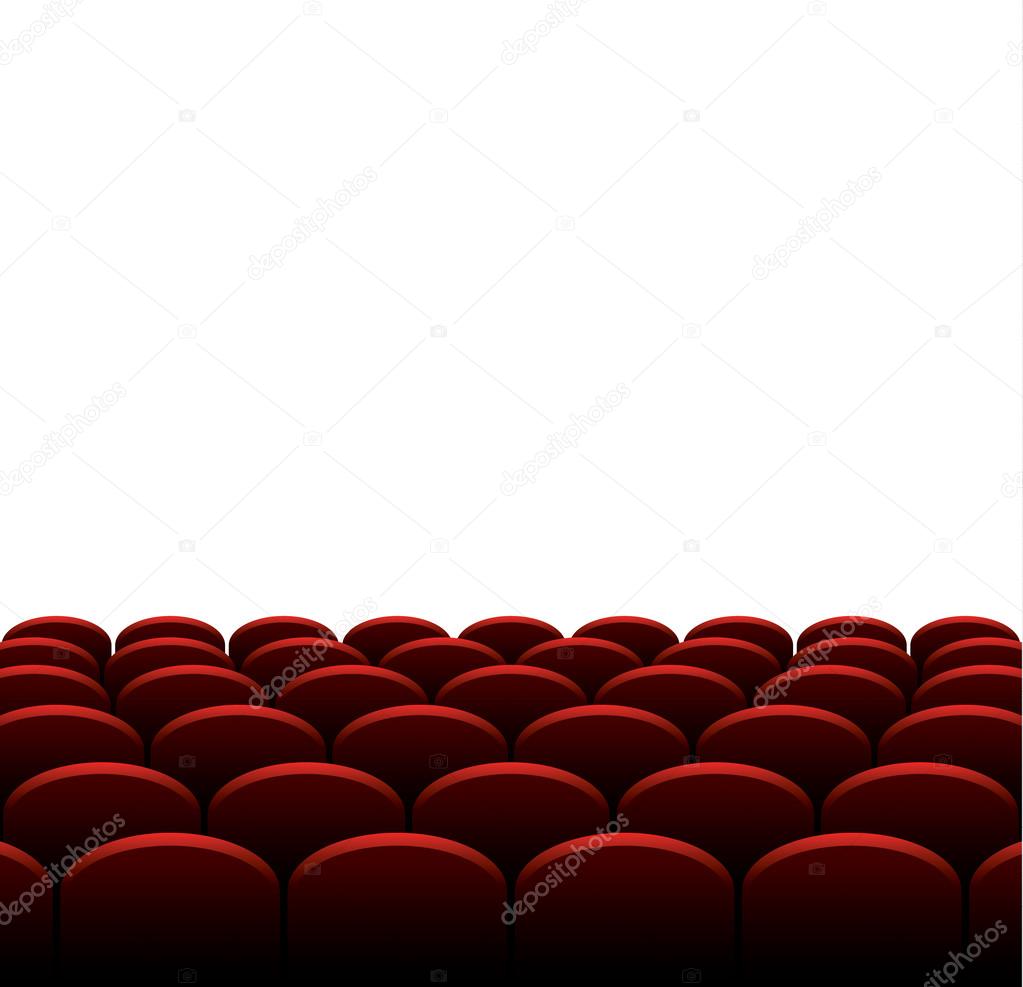 Cinema or theater red seats, vector background