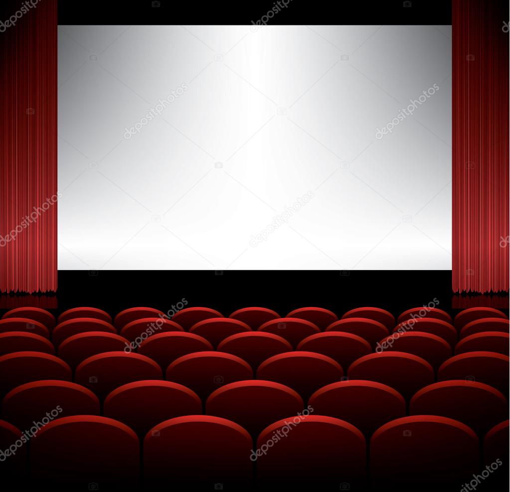 Cinema auditorium with screen vector background