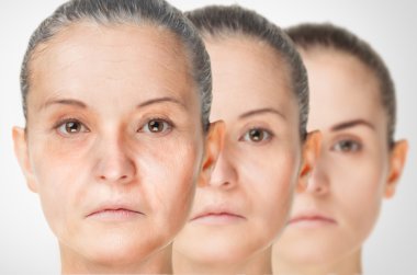 Aging process, rejuvenation anti-aging skin procedures clipart