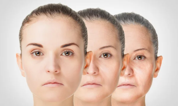 Aging process, rejuvenation anti-aging skin procedures — Stock Photo, Image