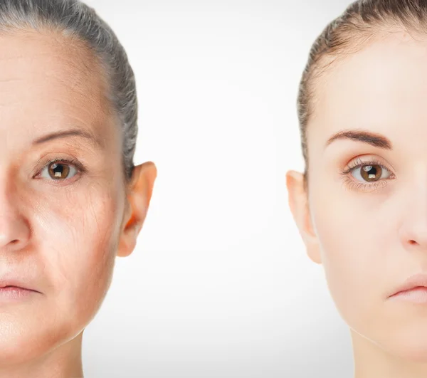 Aging process, rejuvenation anti-aging skin procedures — Stock Photo, Image