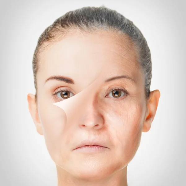 Aging process, rejuvenation anti-aging skin procedures — Stock Photo, Image