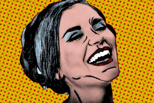 Pop art comic style woman, retro poster — Stock Photo, Image