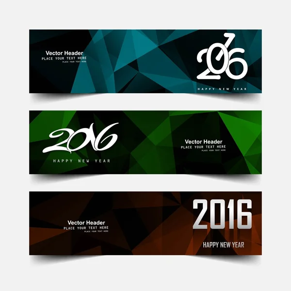 New year 2016 headers vector