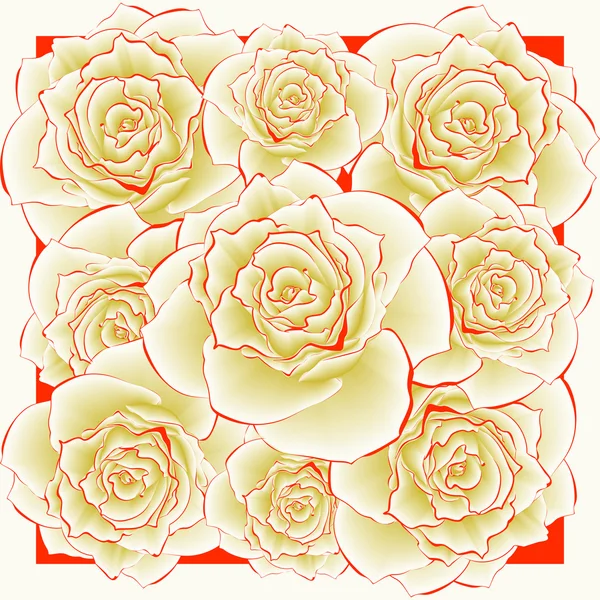 Vector cute roses in vintage style for design — Stock Vector
