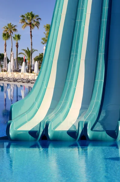 Blue plastic waterslide — Stock Photo, Image