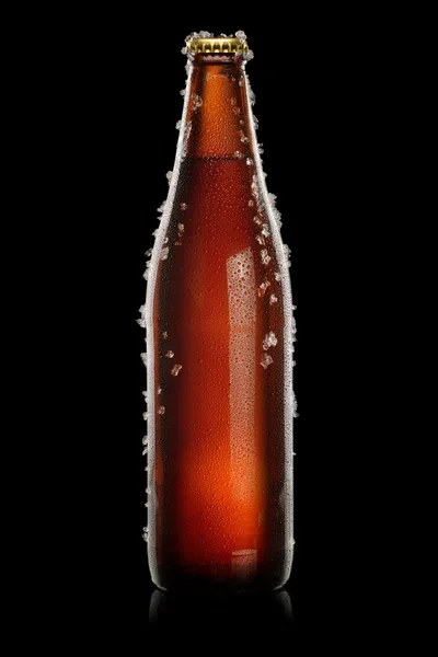 Bruine fles bier — Stockfoto