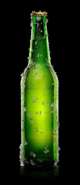 Groene fles bier — Stockfoto