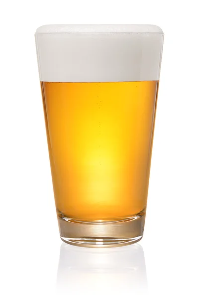 Glass of beer on white — Stock fotografie