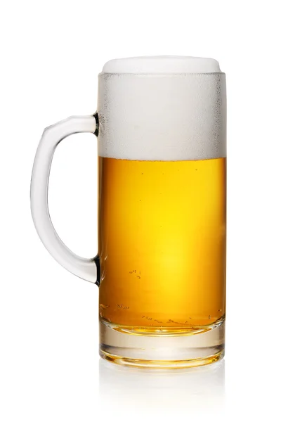 Glass of beer on white — Stock fotografie