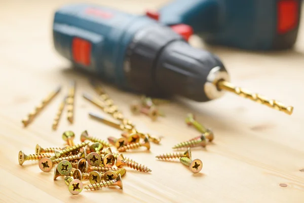 Heap of metal screws — Stock Photo, Image