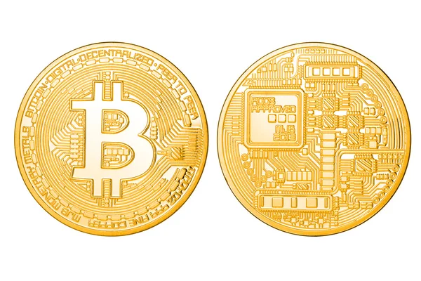 Bitcoin oro aislado — Foto de Stock